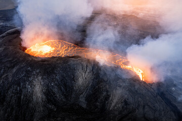 Poster - Scenic view of lava in the Fagradalsfjall volcano in Icelan