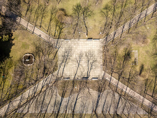 Poster - City park of Kyiv. Aerial drone view.