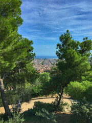 Vertical shot of Guell Park in Barcelona, Spain