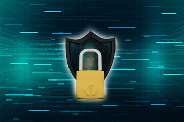 Poster - security shield 3d rendering illustration