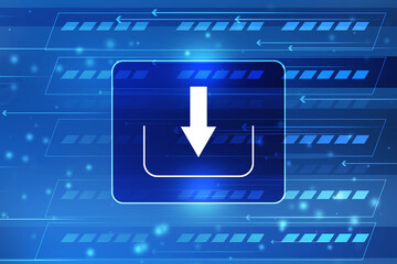 Poster - 2d rendering Downloading arrow icon