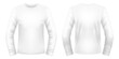 Blank white long sleeve t-shirt template. Front and back views. Vector illustration.