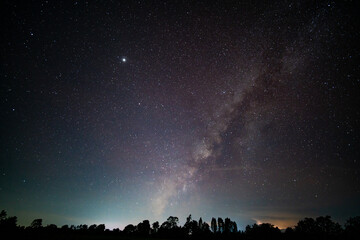 Wall Mural - milky way dark sky and starry loop. milky way night sky and star.