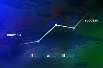 Poster - 2d rendering Stock market online business concept. business Graph
