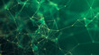 Leinwandbild Motiv Abstract green background with moving lines and dots. The concept of big data, technology and science. Connection to the World Wide Web. 3d rendering.