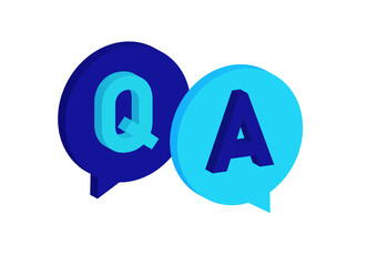 Wall Mural - Q and A. Questions and answers, 3d vector illustration