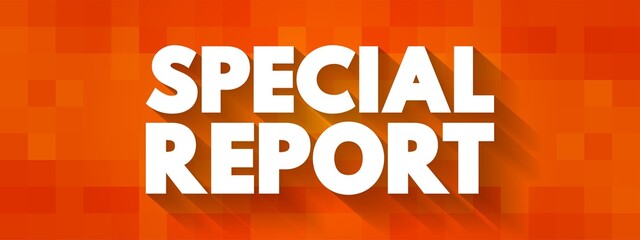 Poster - special report - short review-style articles that summarize a particular niche area, text concept ba