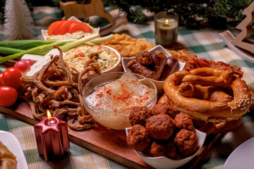 Closeup shot of the Christmas decorative food prepared for celebration