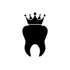 Sticker - Crown on tooth icon isolated on white background