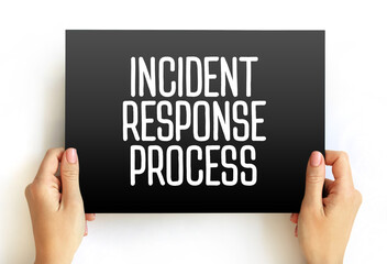 Poster - Incident response process - collection of procedures aimed at identifying, investigating and responding to potential security incidents, text on card