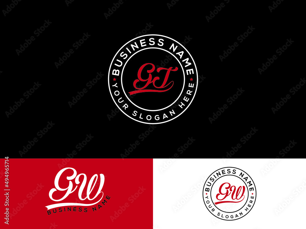 Colorful GT Logo, Signature Letter gt Logo Design with Modern Looking ...