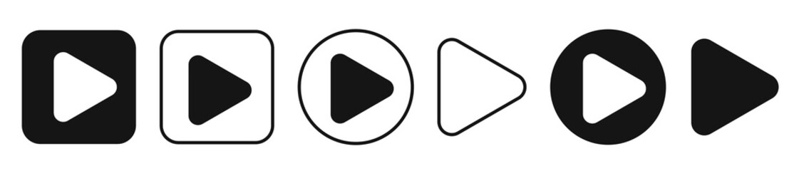 Poster - Play button icon vector set. Media player