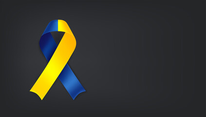 Poster - Ribbon with Ukraine flag color. Vector banner with copy space