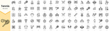 Set Of Tennis Icons. Simple Line Art Style Icons Pack. Vector Illustration