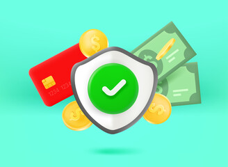 Poster - Business protection concept. 3d vector illustration