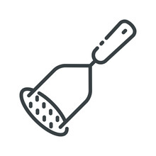 Vector Line Icon Of A Potato Masher Isolated