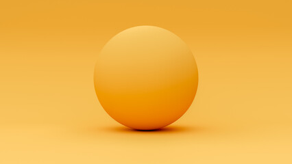 Poster - 3D render sphere isolated on orange background.