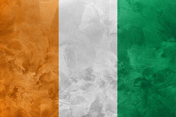 Wall Mural - Textured photo of the flag of Ivory Coast.