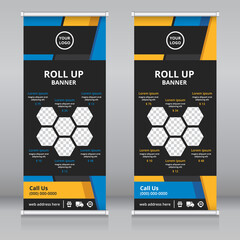 Wall Mural - Modern roll up banner template, Standee template, X-banner template, Flag banner