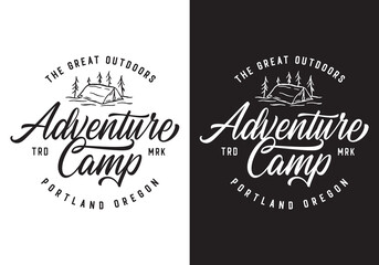 Wall Mural - Typography Logo Adventure Camp Vector Illustration Template Good for Any Industry