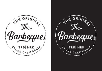 Canvas Print - Typography Logo Barbeque Vector Illustration Template Good for Any Industry