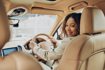 Aufkleber - The morning commute. Shot of an attractive businesswoman on her morning commute.