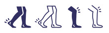 Legs Icon Set. Leg, Ankle And Knee Icon Vector Illustration.
