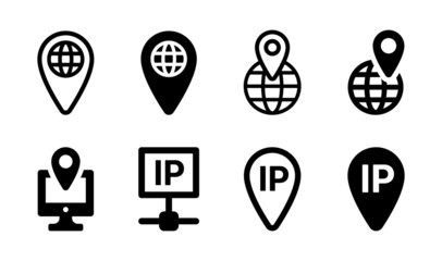 Poster - IP address icon collection. Internet Protocol Network Address symbol isolated on white background.