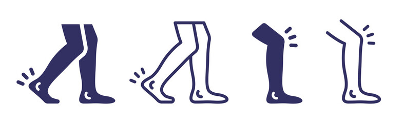 Poster - Legs icon set. Leg, ankle and knee icon vector illustration.