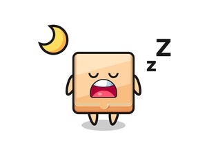 Wall Mural - pizza box character illustration sleeping at night