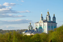 Assumption Church In Smolensk, Russia. Orthodox Assumption Cathedral In Smolensk.