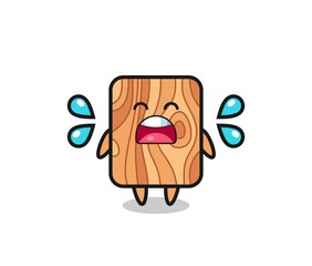 Sticker - plank wood cartoon illustration with crying gesture