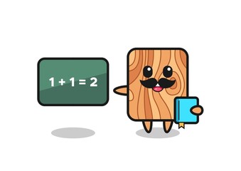 Sticker - Illustration of plank wood character as a teacher