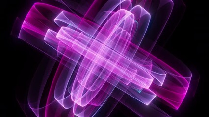 Wall Mural - animated video of abstract random glowing circles appear and evolve then fade to black