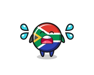 Sticker - south africa cartoon illustration with crying gesture