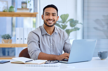 Poster - Success is simply just a part of my day. Portrait of a young businesswoman working on a laptop in an office.