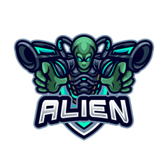 Wall Mural - Alien esport logo template