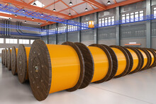 Roll Of Yellow Wire Or Cable Coil