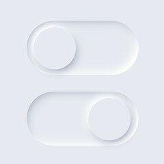 Poster - Neomorphism UI, slide bar set, neumorphic soft white slidebars with shadow for mobile app