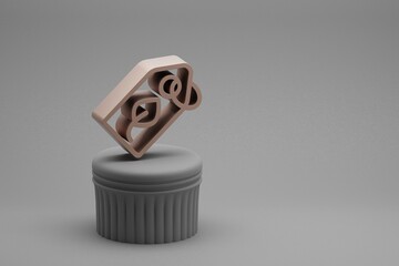 Aufkleber - Beautiful abstract illustrations badge clean energy symbol icons on a column stand and wonderful background. 3d rendering illustration. Background pattern for design. Save Ecological.