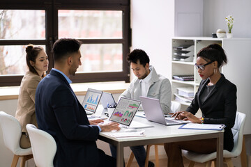 Poster - Diverse Business People Discussions In Office