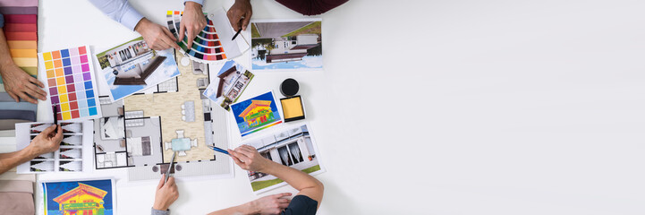 Poster - Designers Working On Color Selection For House