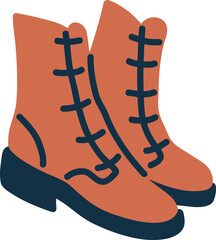 Wall Mural - modern women boots cartoon illustration