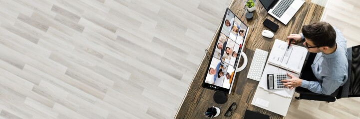 Aufkleber - Financial Tax Advisor In Video Conference