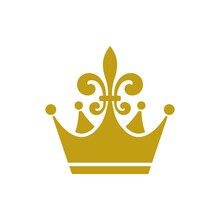 Crown With Fleur-de-lis Symbols Isolated On White Background