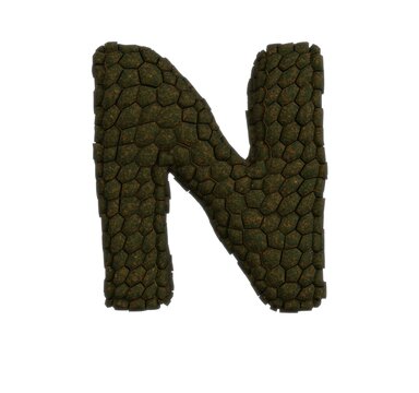 Reptile Skin Font Letter N