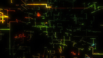 Poster - Luminous lines. The concept of the modern digital world