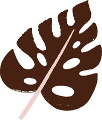 Wall Mural - abstract monstera leaf doodle decorative element