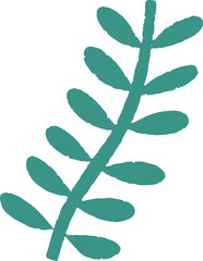 Wall Mural - abstract stem with leaves doodle decorative element