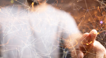 Concept of Network, internet communication. 3d illustration